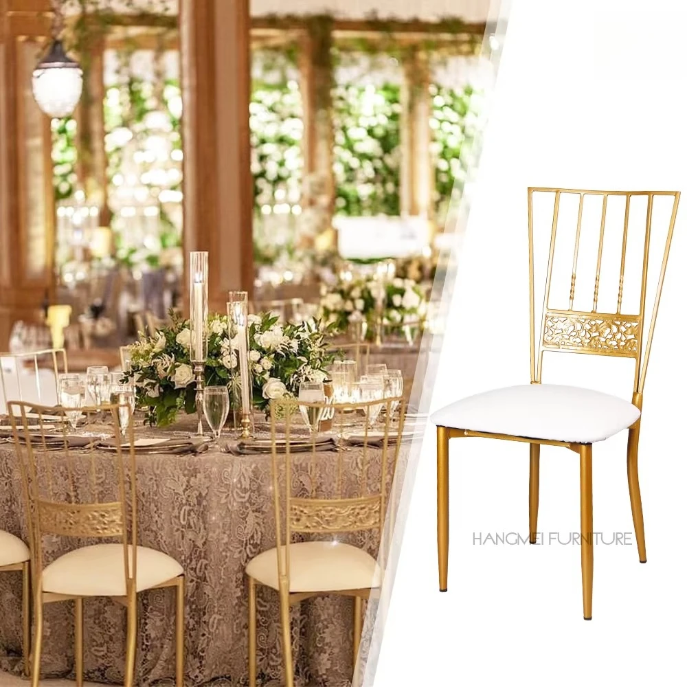 #Wholesale Modern Hotel Furniture Fancy Metal Customized Color Wedding Banquet Dining Outdoor Golden Chameleon Chiavari Chair