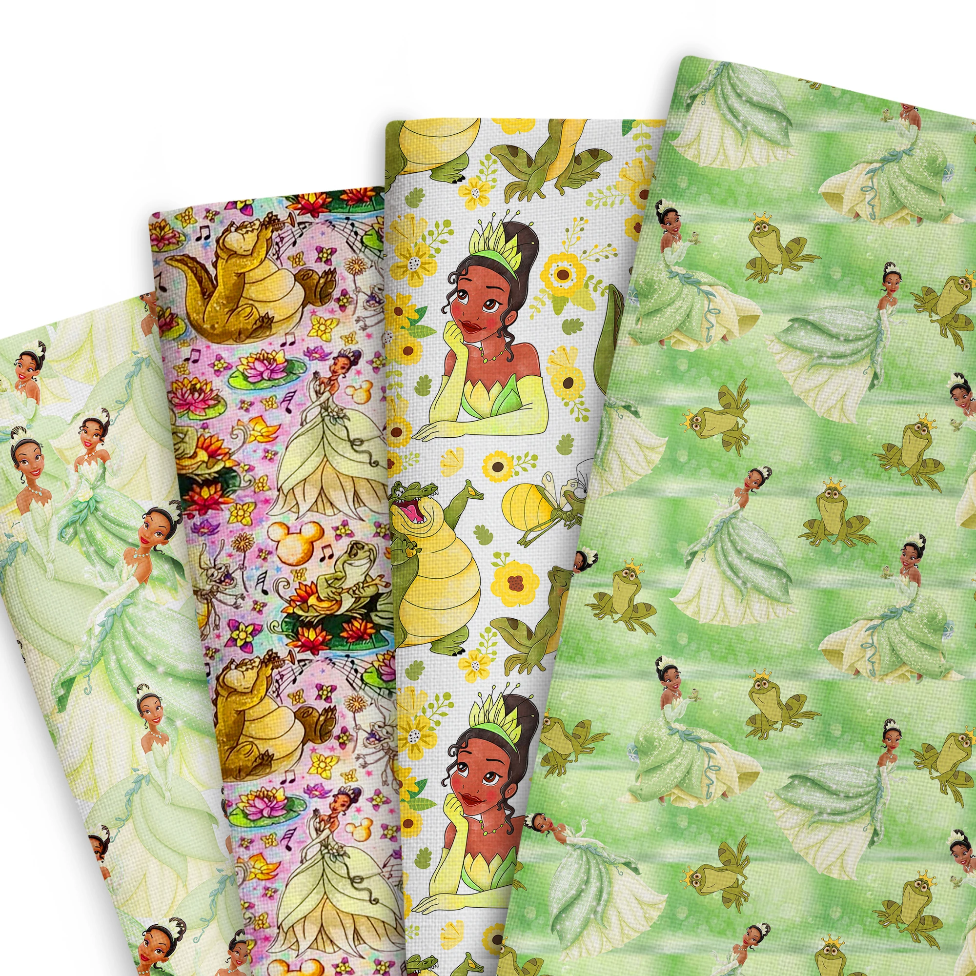 

Disney Princess Tiana Patchwork Polyester Cotton Fabric Tissue Sewing Quilting Fabrics Needlework Material DIY Handmade