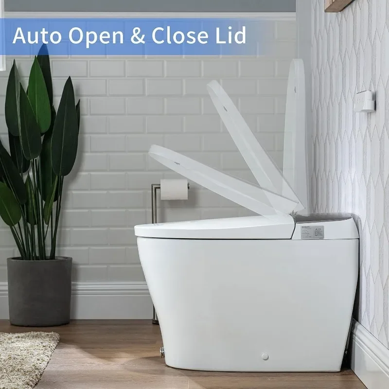 Smart Toilet with Bidet Built-in, Auto Open/Close/Flush,Tankless Bidet Toilet for Bathrooms, Modern Toilets with Remote Control