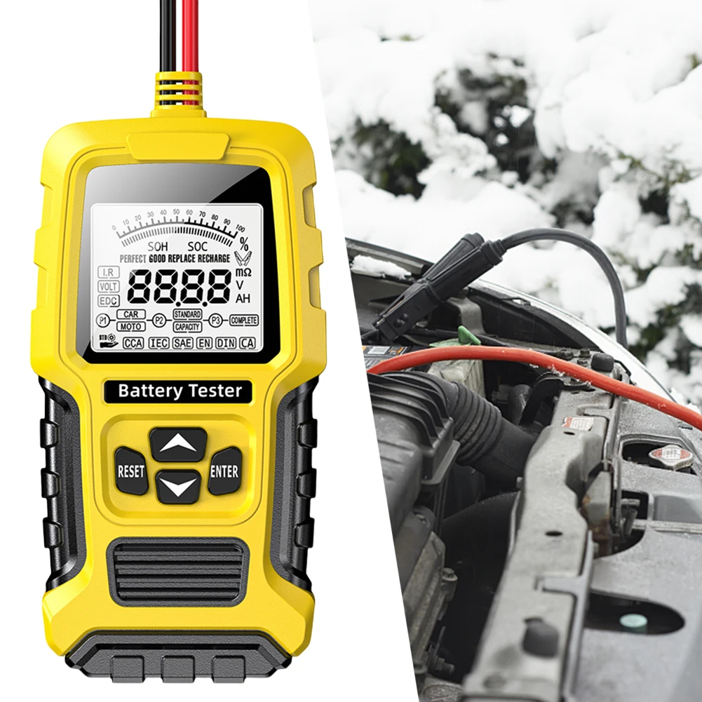 جهاز اختبار بطارية السيارة شاشة الكريستال السائل محلل البطارية أداة اختبار SOH SOC CCA IR قياس الذكية جهاز اختبار بطارية لسيارة شاحنة قارب SUV #2