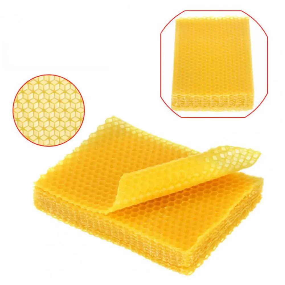 10Pcs Beeswax Candle Kit Special DIY Bee Comb Honey Frame Beehive Wax Foundation Beeswax Sheets for Modeling