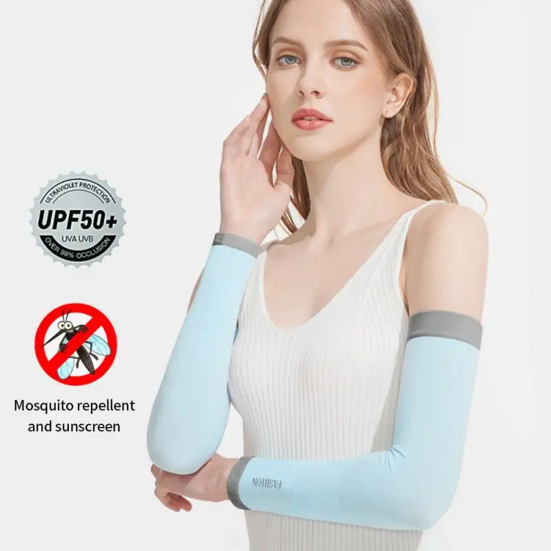 New Anti-mosquito Ice Sleeves Driving Cycling Fishing Sports Sunscreen Arm Guards Quick-drying Sweat-absorbent Cooling Sleeves