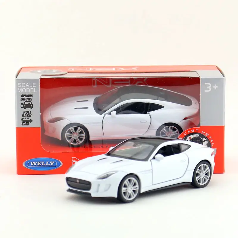 WELLY 1:36 JAGUAR F-Type Coupe original with drive pull back flip model car car car car model car model toy car Collect gift B39