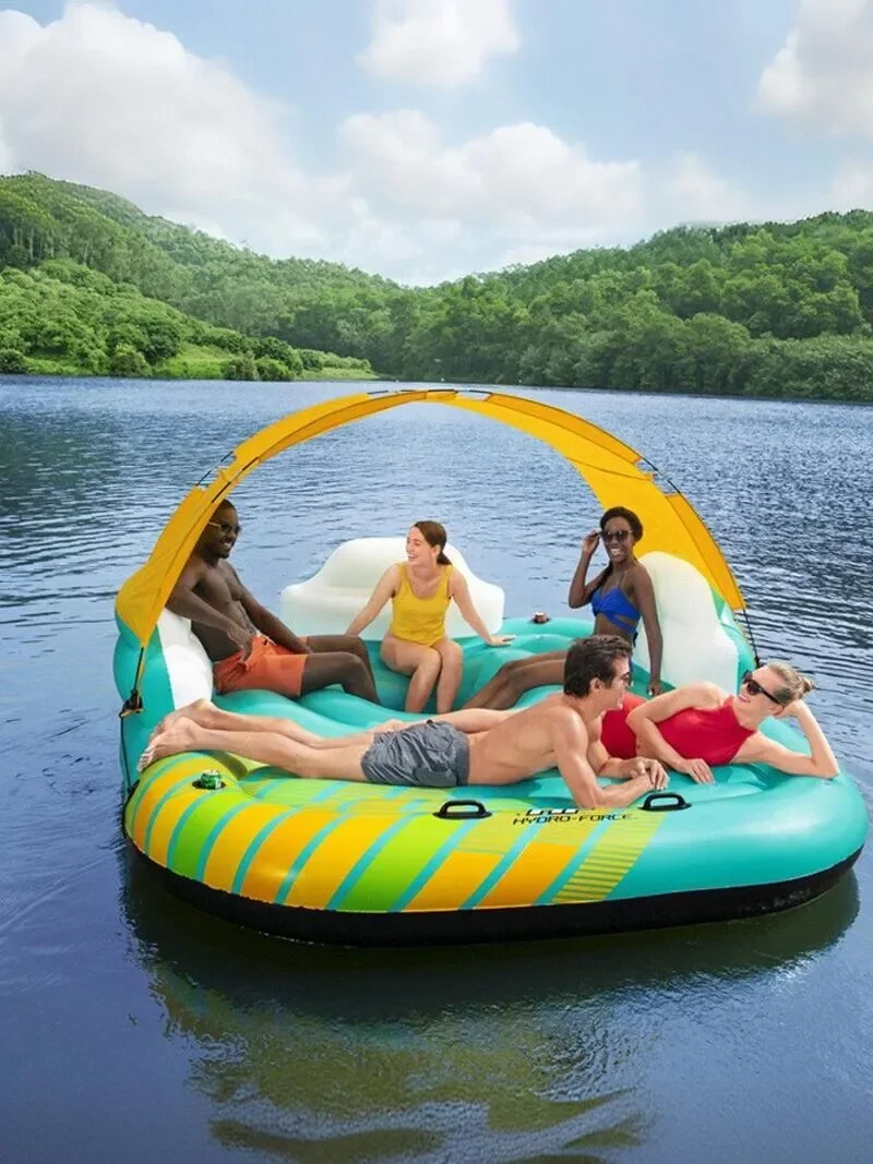 Water tent multi-person floating bed swimming air bed large floating mat inflatable recliner sofa floating boat