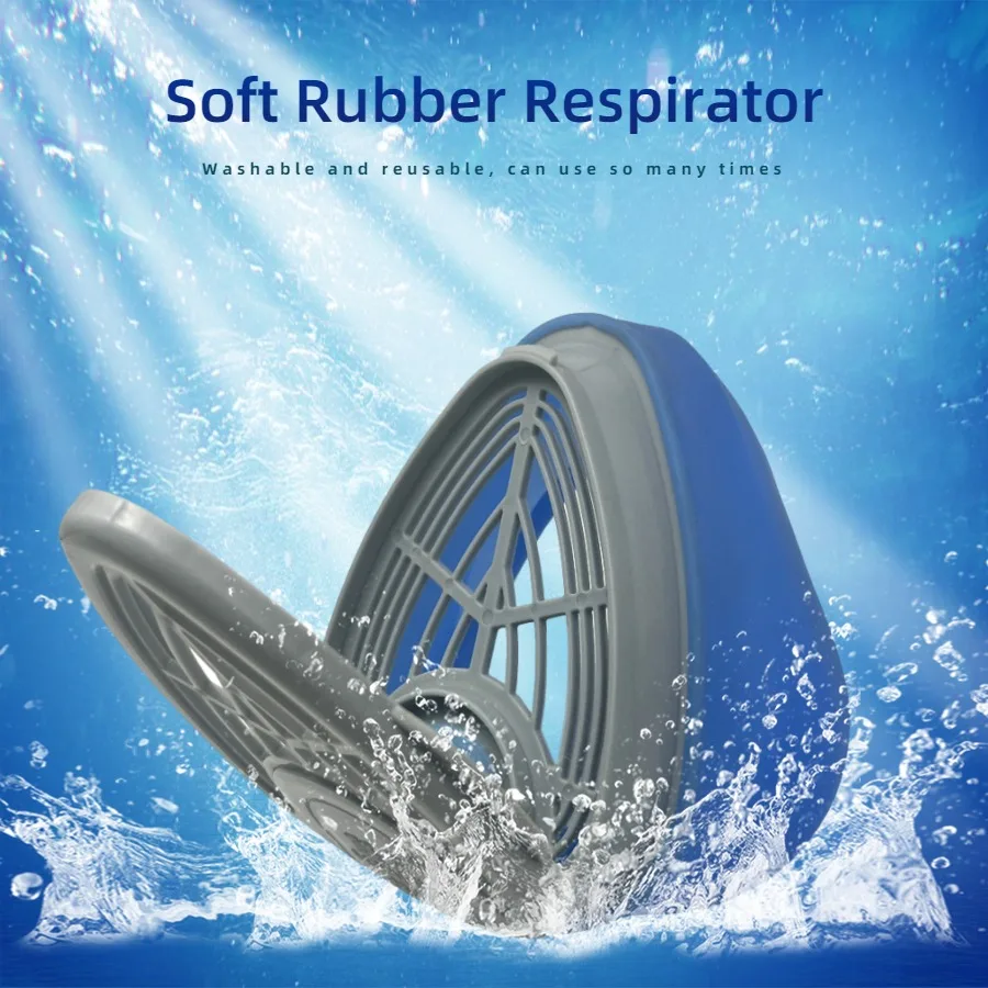 Simple Dust Mask Respirator พร้อมตัวกรองผ้าฝ้ายจมูกปากครอบคลุม Anti-Dust หน้ากากยางครึ่งหน้าแบบใช้ซ้ําได้สําหรับการป้องกันการทํางาน