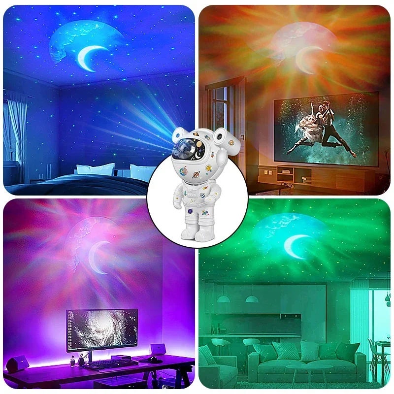 New Star Projector Night Light 360 Adjustable Astronaut Nebula Galaxy Lighting for Children Christmas Halloween Birthday Gift