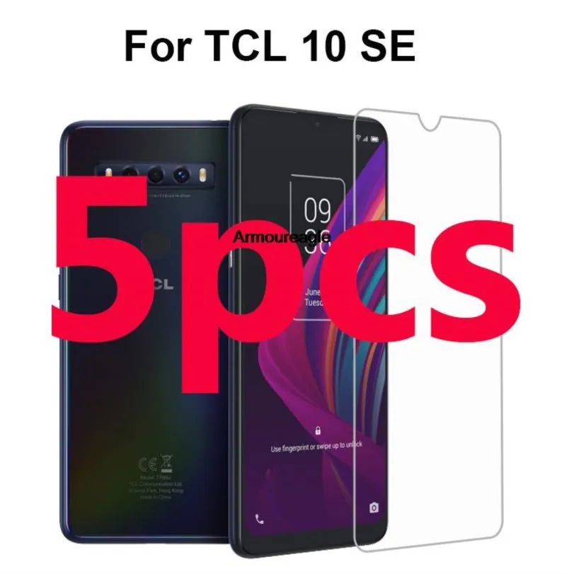 5pcs/lot 9h protective glass cover for tcl 10 se 10se tempered glass phone film pelicula de vidro on tcl10se screen protector