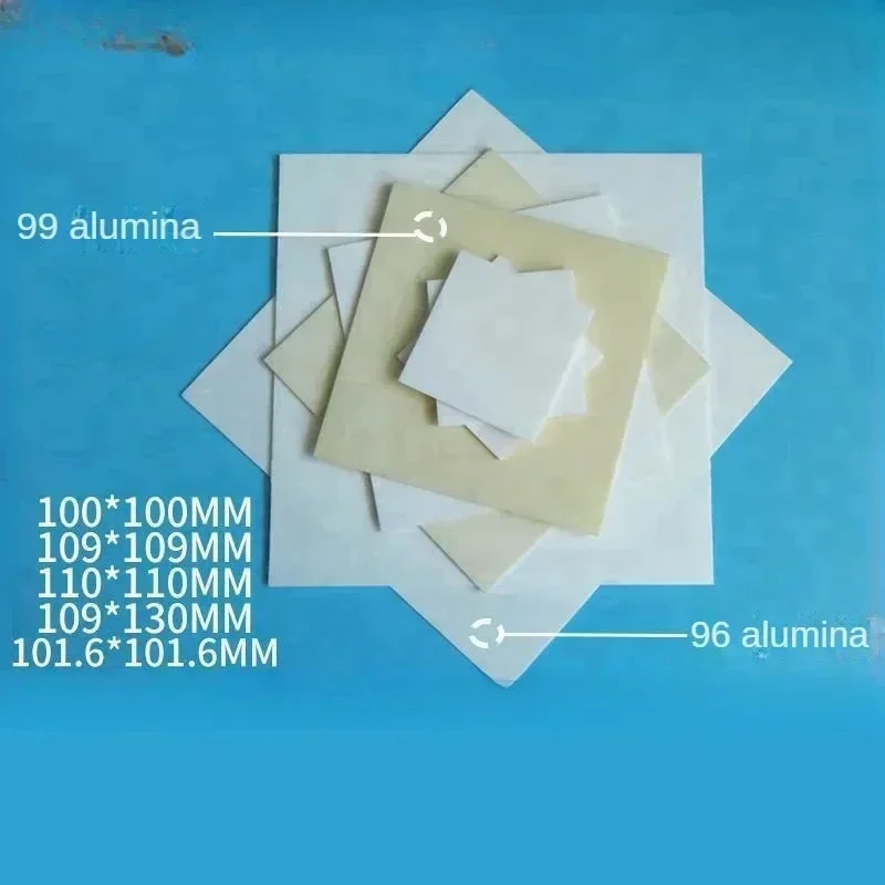 1PCS 99% Alumina Ceramic Substrate 100x100mm, High Temp Heat Sink Insulation Plate for Electronics, Custom Size