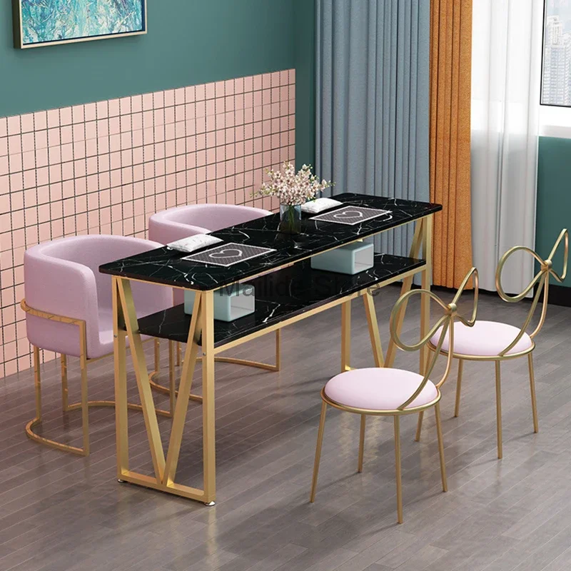 Modern Wrought Iron Manicure Tables For Commercial Furniture Nail Table Economical Design Manicure Store Simplicity Nail Station