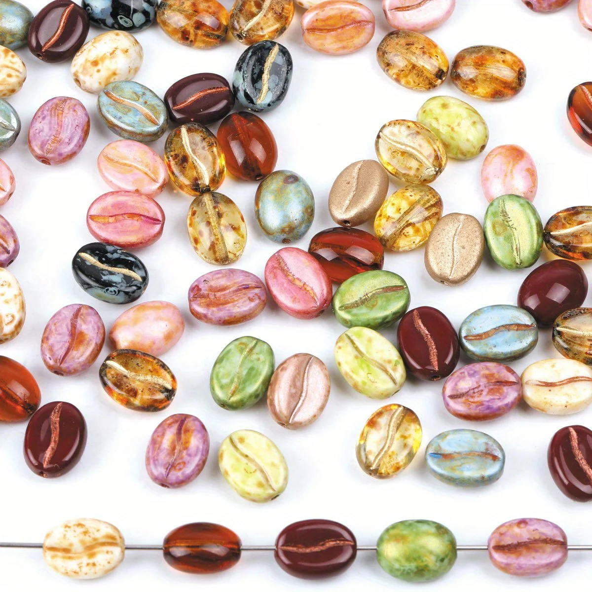 10 stücke/20 stücke Gemischte Farbe Tschechische Glas Kaffee Bean Perlen Für Schmuck Machen Nicht Acryl Perlen Diy Kreative perlen Spezielle Halskette