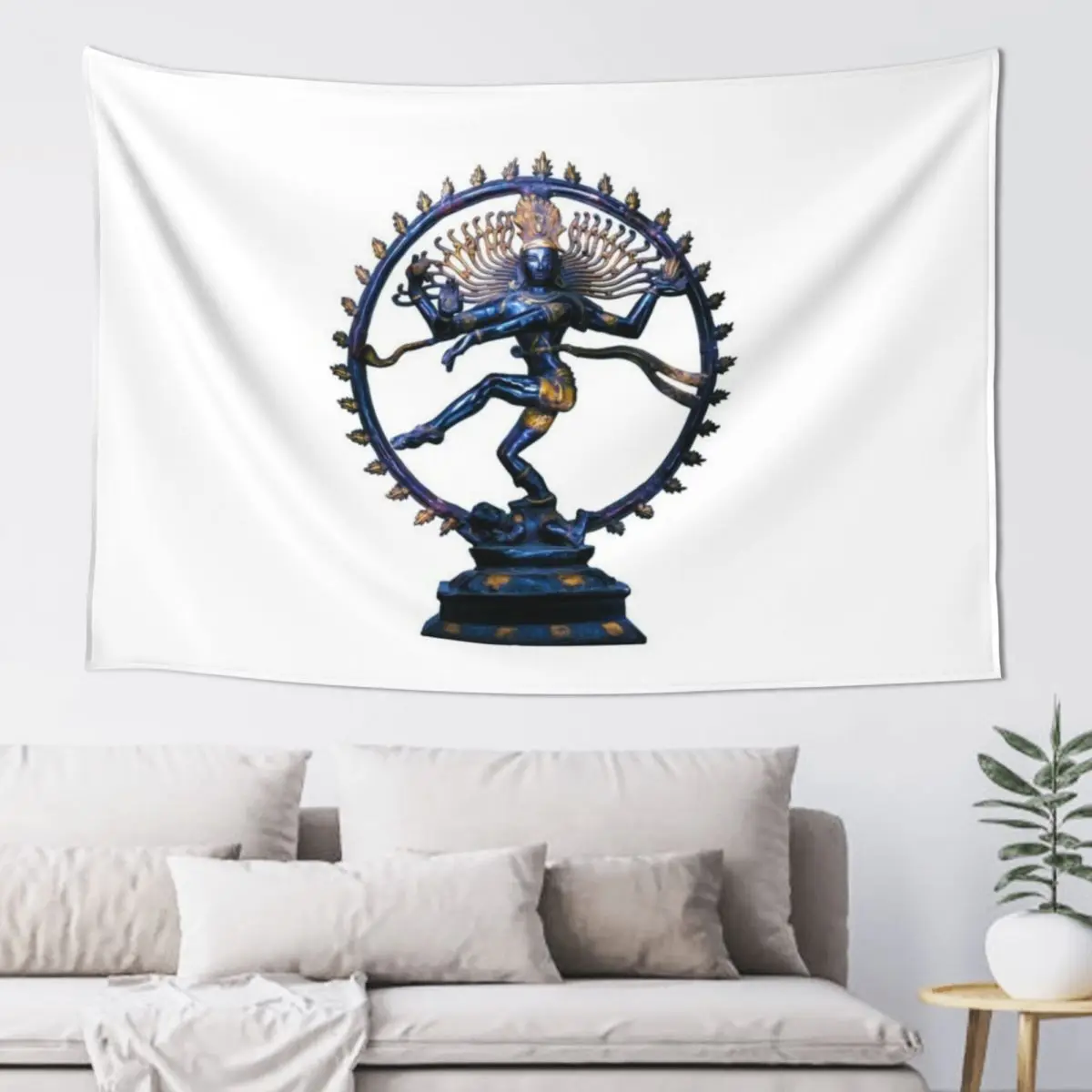 

Shiva Nataraj, Lord of the Cosmic Dance and Remover of ignorance Tapestry Decoration Aesthetic Tapestry
