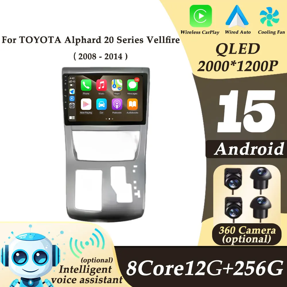 

Wireless CarPlay Right Hand Drive for TOYOTA Alphard 20 Series Vellfire 2008 - 2014 Car Radio Multimedi Player Auto Tools WIFI