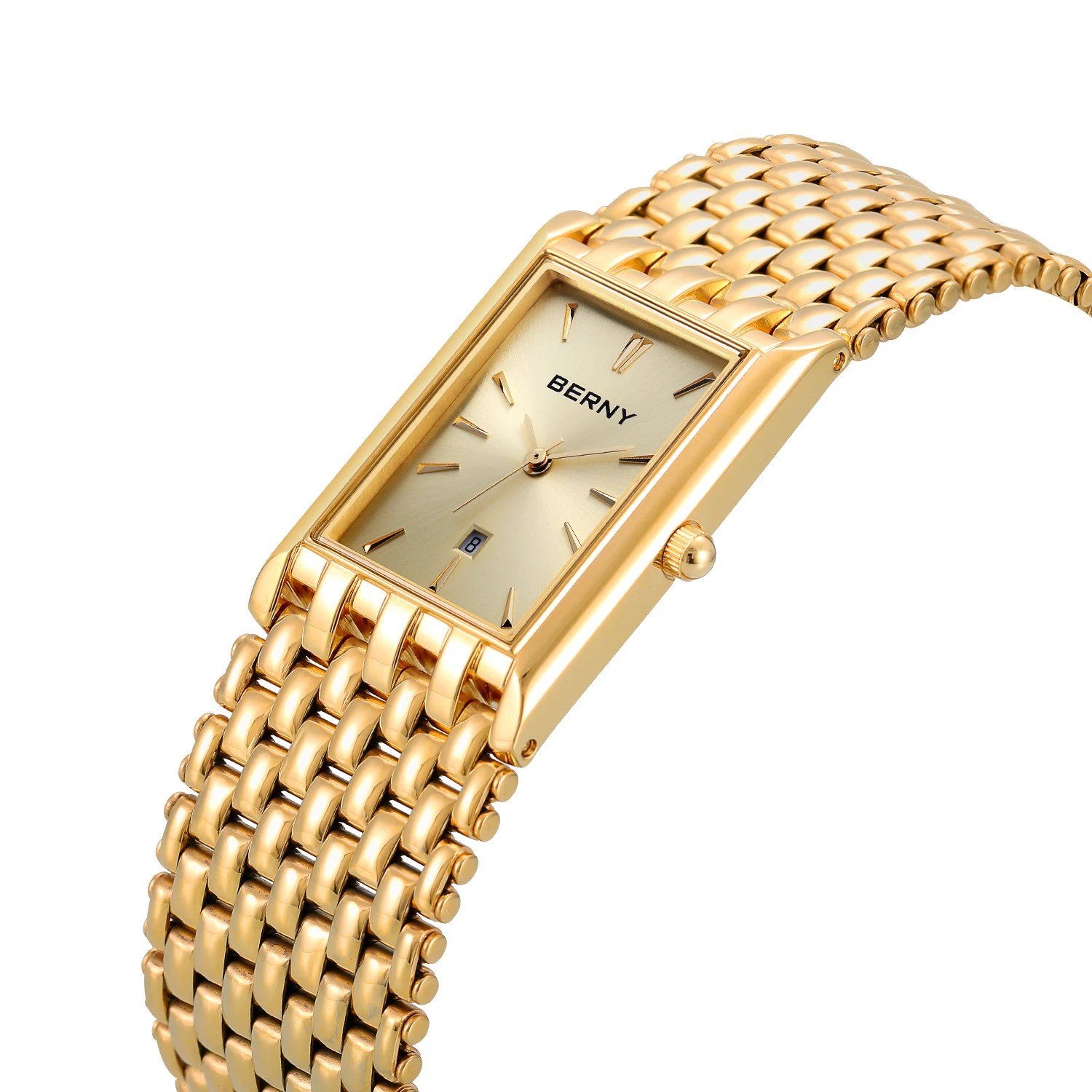 relojes para hombre reloj hombre Reloj de pulsera rectangular de lujo para Hombre, de cuarzo, de acero inoxidable, resistente al agua hasta 3ATM,