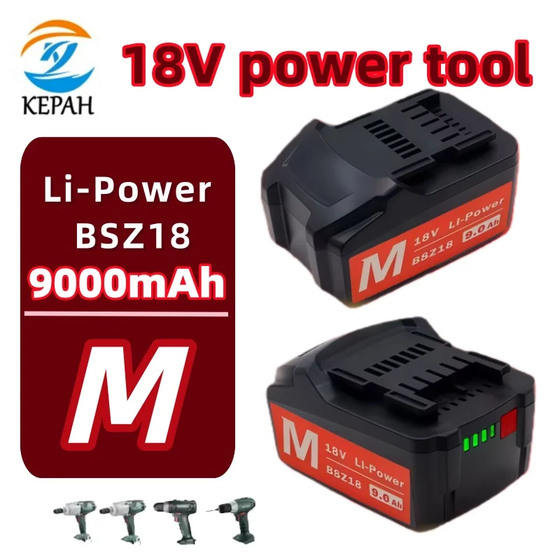 Batterie lithium-ion pour outils électriques sans fil Metabo, 18V, 9000mAh, 9,0 Ah, Nouveau