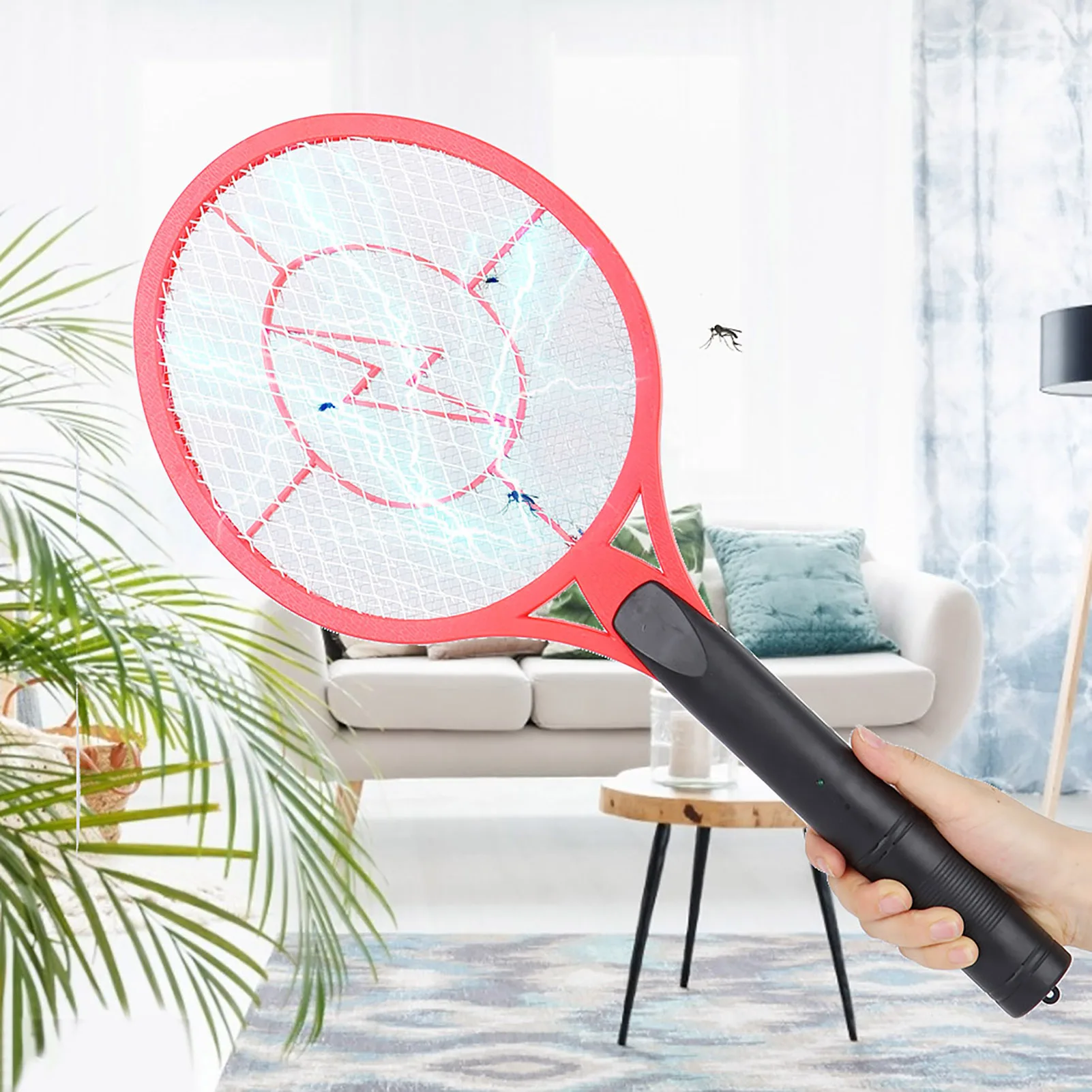 Battery Mosquito Swatter Cordless Battery Power Electric Fly Mosquito Swatter Bug Zapper Racket Insects Killer Bug Zapper Racket