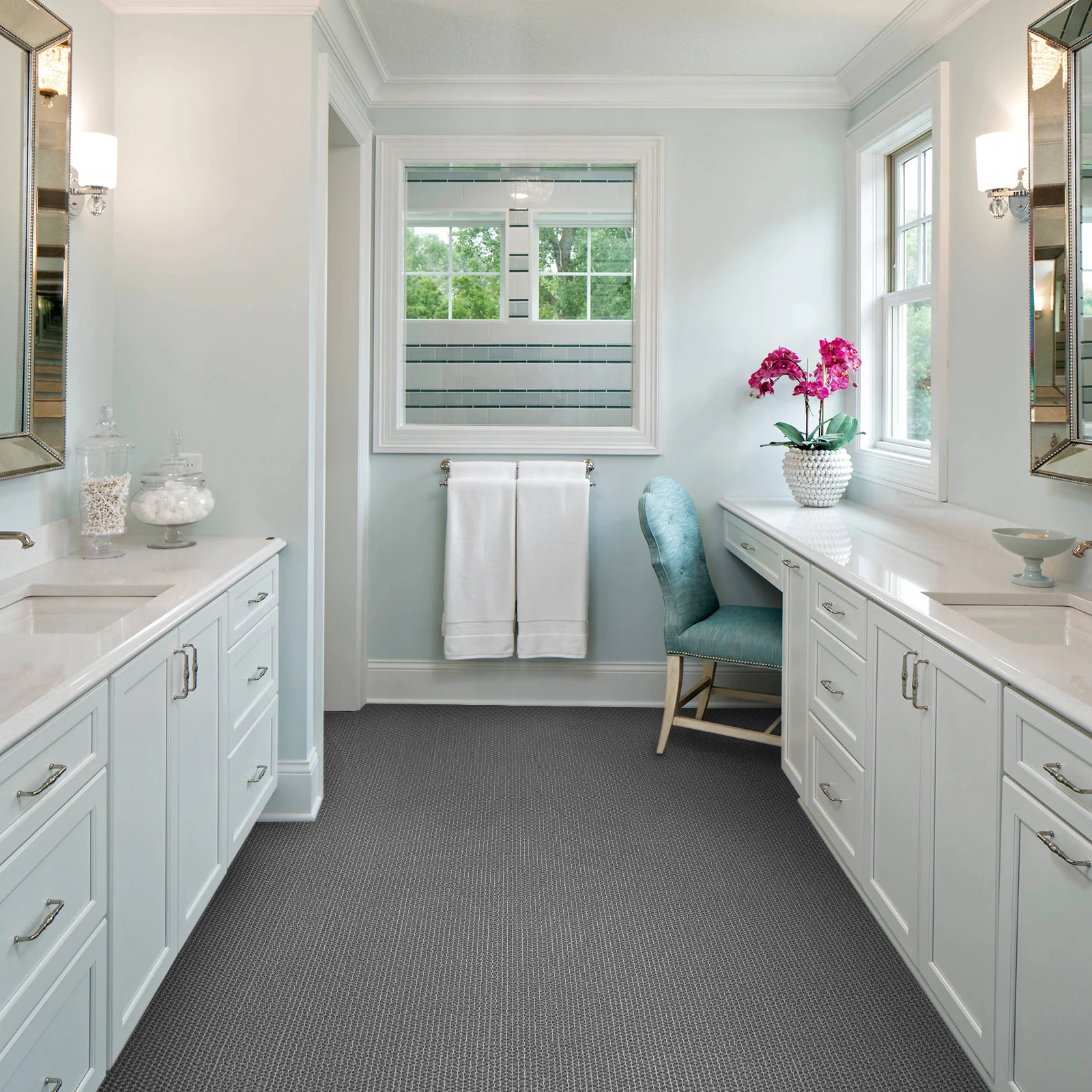

90x500cm Thick 5mm PVC Plastic Anti Slip Floor Mat - Gray,Non-slip Drainage Mat for Slippery Floors in Kitchens and Bathrooms