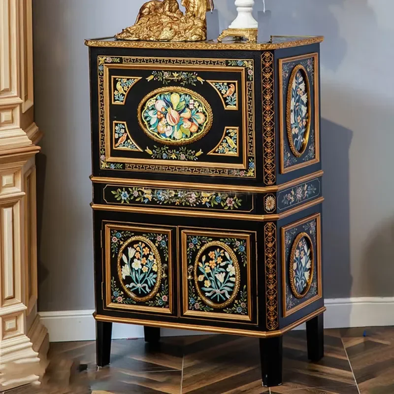 790*400*1200 Birch + Brass One-Drawer Three-Door Cabinet