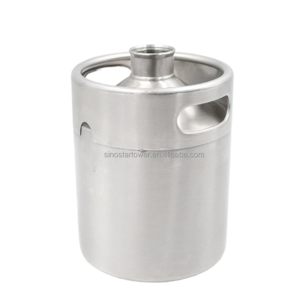 Homebrew Stainless Steel 304 Beer Keg 2L 3.6L 4L 5L 10L Mini Draft Beer Growler Beer Barrels with Sleeves and CUSTOM LOGO