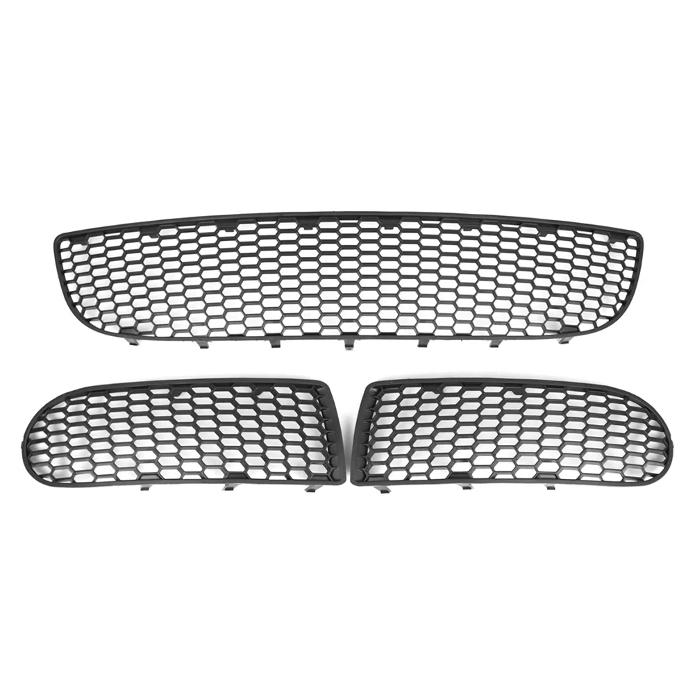 3Pcs Car Front Bumper Center Grille Fog Light Grill W/O Light Hole For VW Beetle 2005 2006 2007 2008 2009 2010