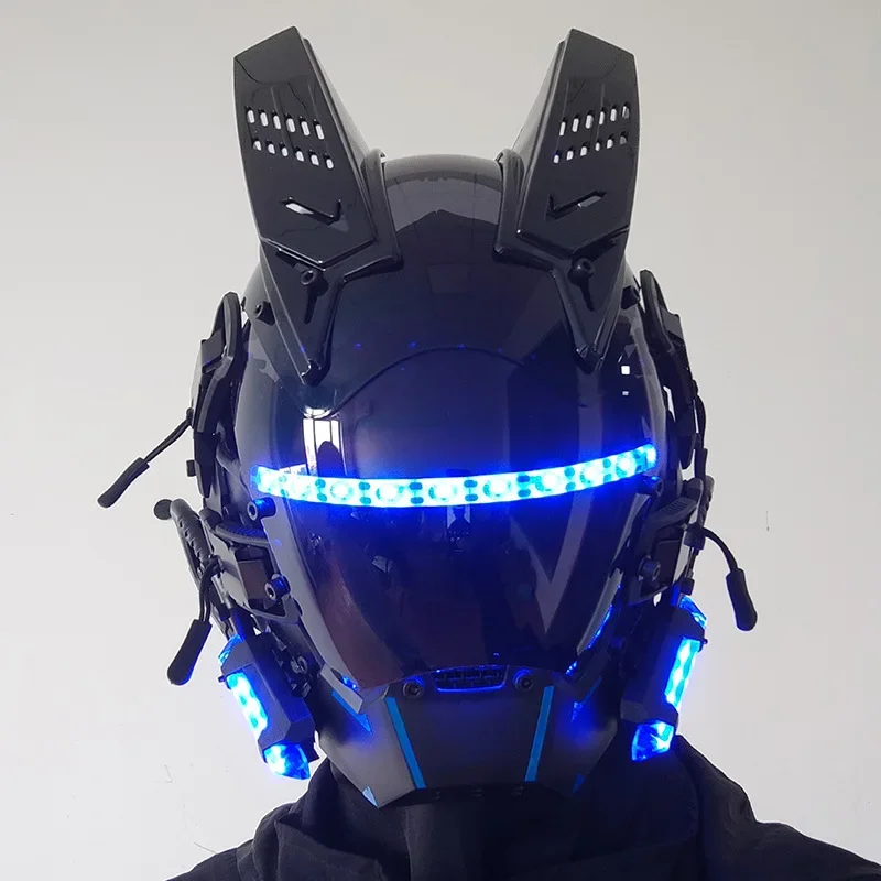 [Funny] Very cool LED Light Technology Helmets Mask figure model Halloween Costume party Music Festival Cosplay show props gift