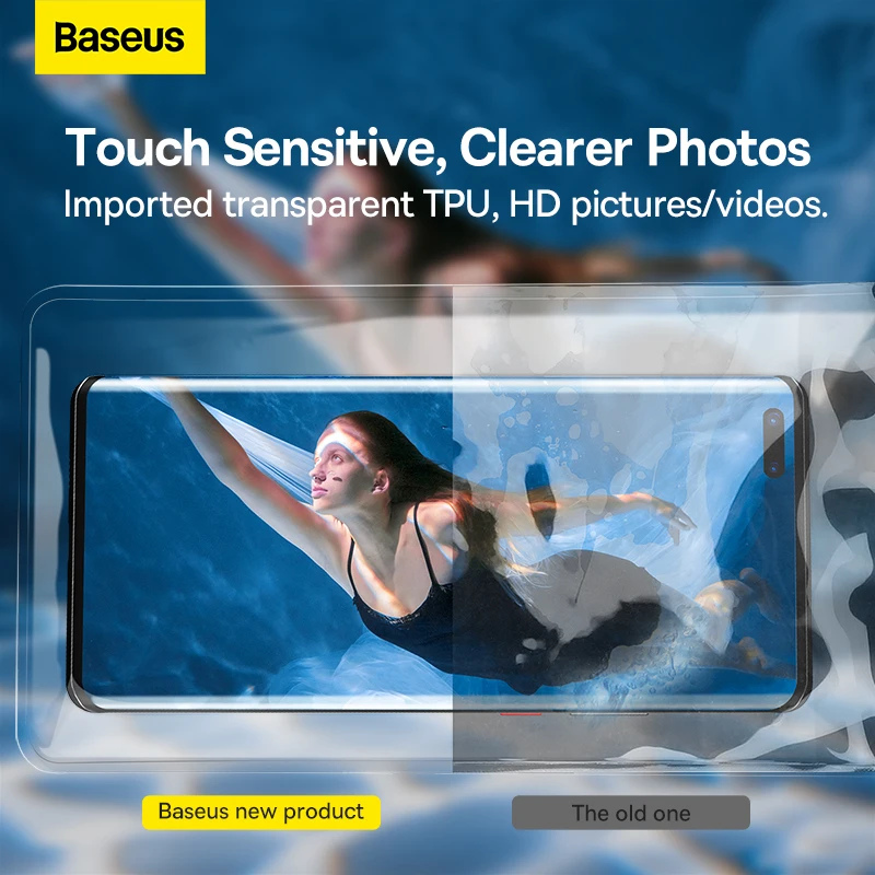 Baseus ipx8 à prova dwaterproof água caso saco do telefone para o iphone 13 12 samsung xiaomi universal natação subaquática mergulho telefone bolsa caso