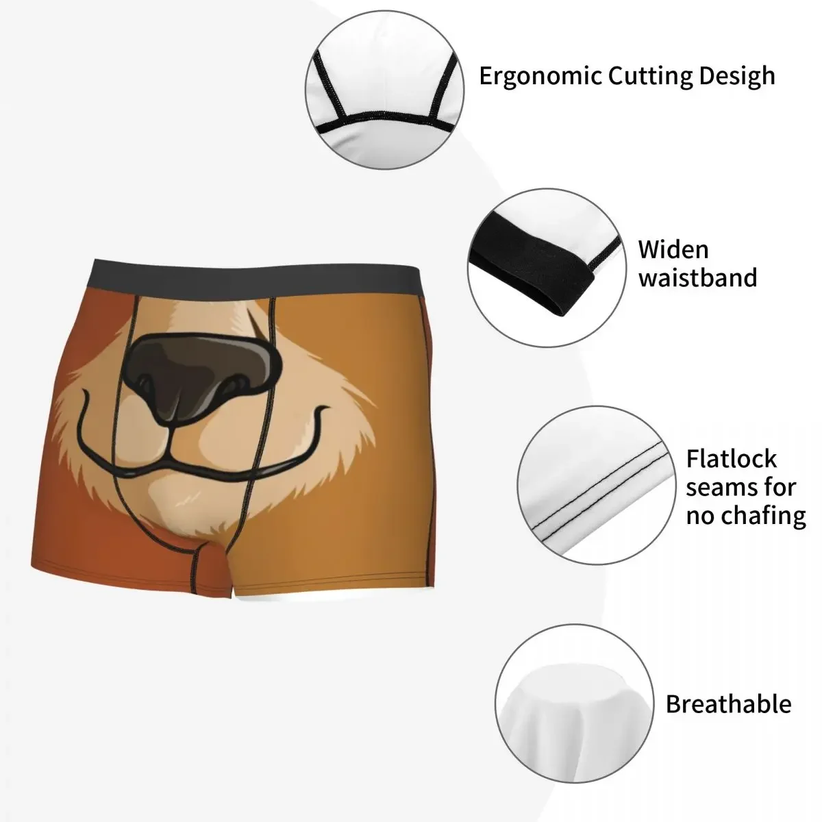 Likes To Woof Gay Pride Boxer Shorts For Homme 3D Printed Sexy Bear Underwear Panties Briefs Soft Underpants