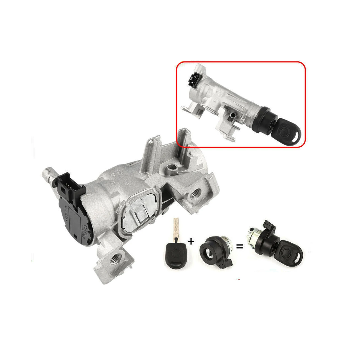 1K0905851B FOR VW GOLF MK5 MK6 2004-2013 IGNITION STARTER SWITCH STEERING LOCK BARREL + KEY