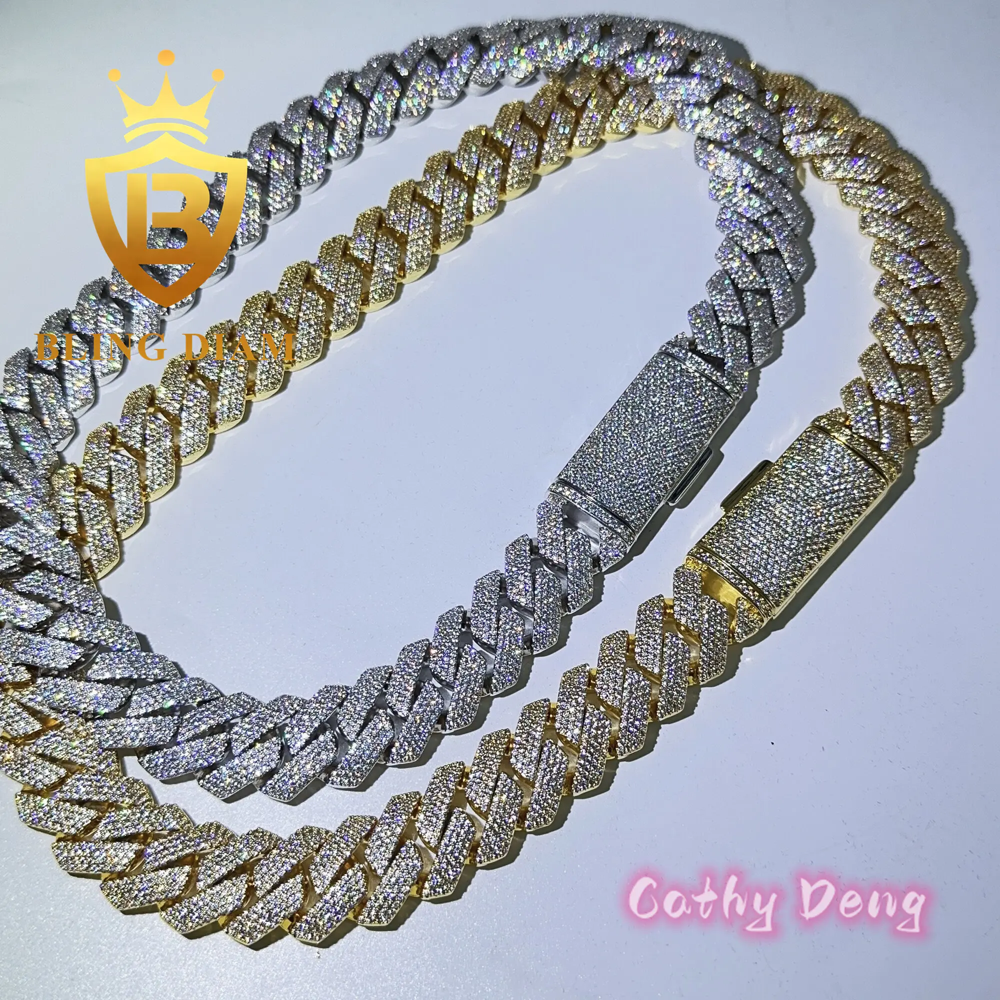 Ready Shipping Blingdiam Hip Hop Jewelry 20mm Cuban Link Chain Necklace Iced Out 5a+ Cz Diamond Miami Cuban Chain