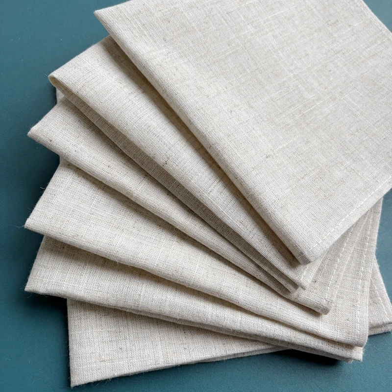 12 Pieces Linen Napkin,White Napkins,Table Dinner Napkins for Wedding Party Fabric Napkins Cocktails Napkins,Machine Washable