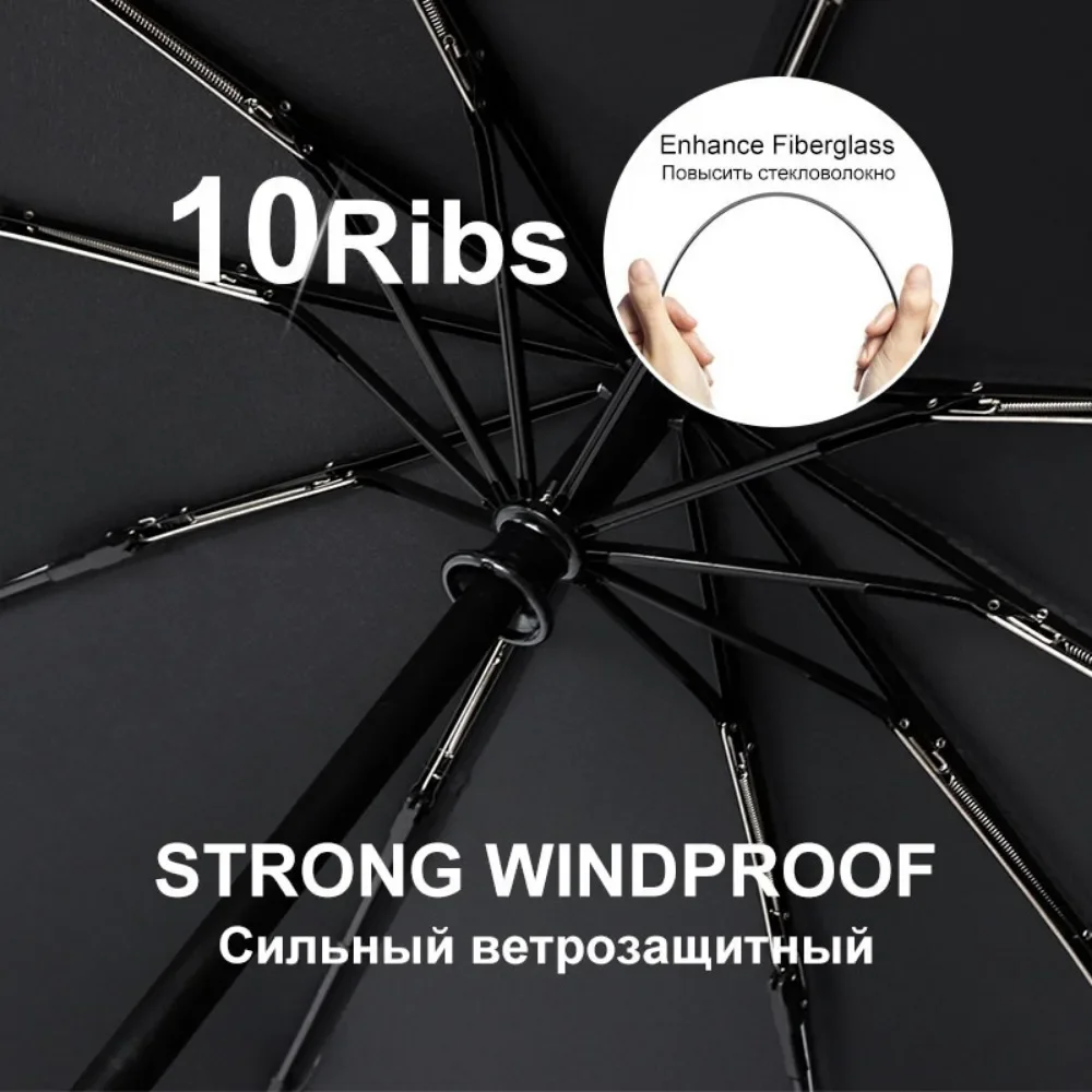 Genuine Parachase Folding Umbrella Brand Business Men Automatic Umbrella Rain Windproof Curved Handle Prasols for Adult