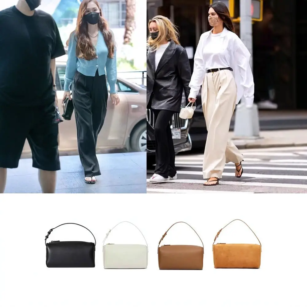leather-women-handbag-cylindrical-underarm-bag-minimalist-daily-commuter-tote-fashion-zipper-shoulder-purse