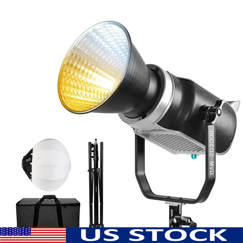 300W COB LED Video Light Kit Softbox Photography Lighting 2700K-7500K Adjustable Brightness 12000Lux APP Control 8 Lighting