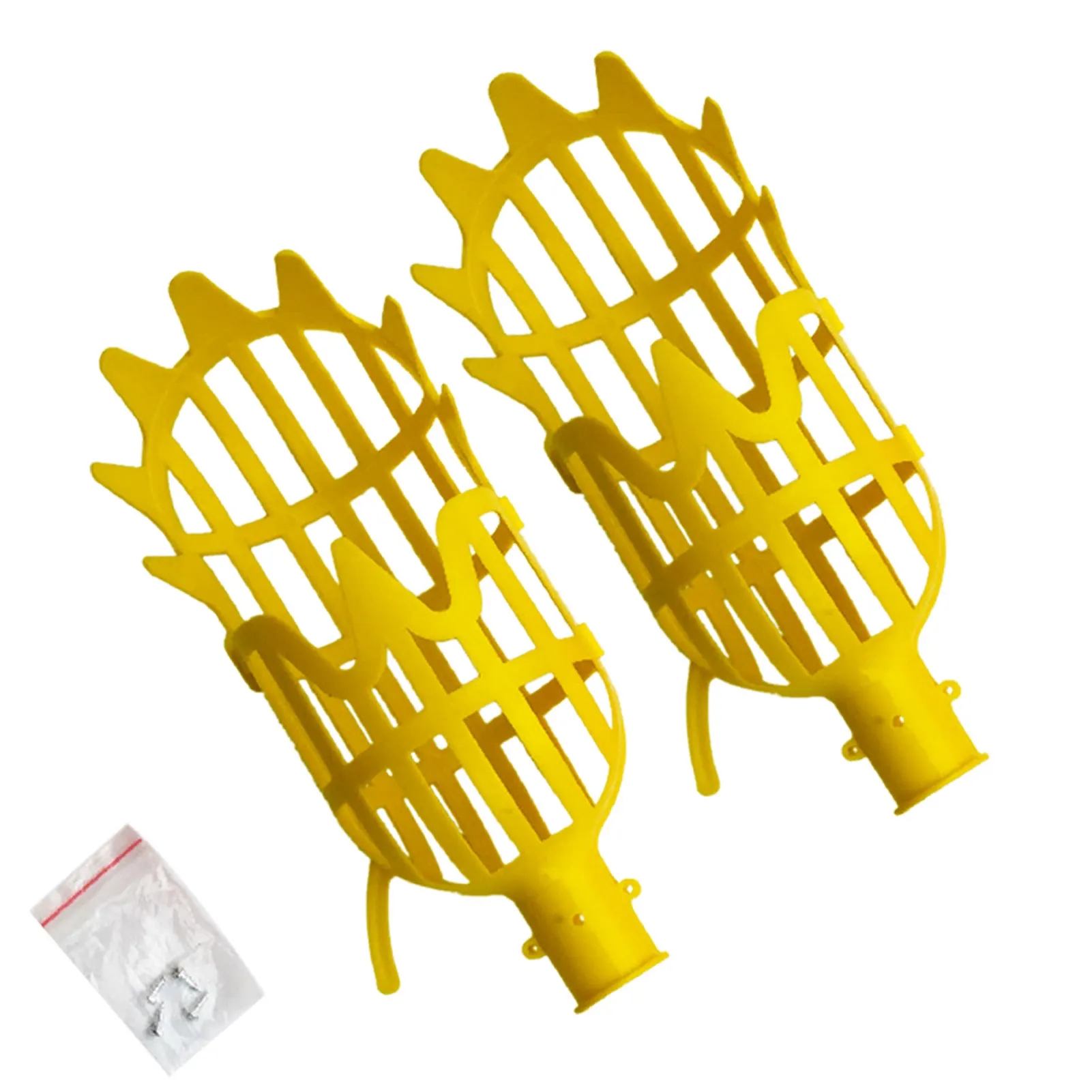 2pcs/pack Loquat Fruit Picker Basket Harvester Orchard Twisted Oranges Avocado Pick Up Tool Catcher Head Accessories Manual