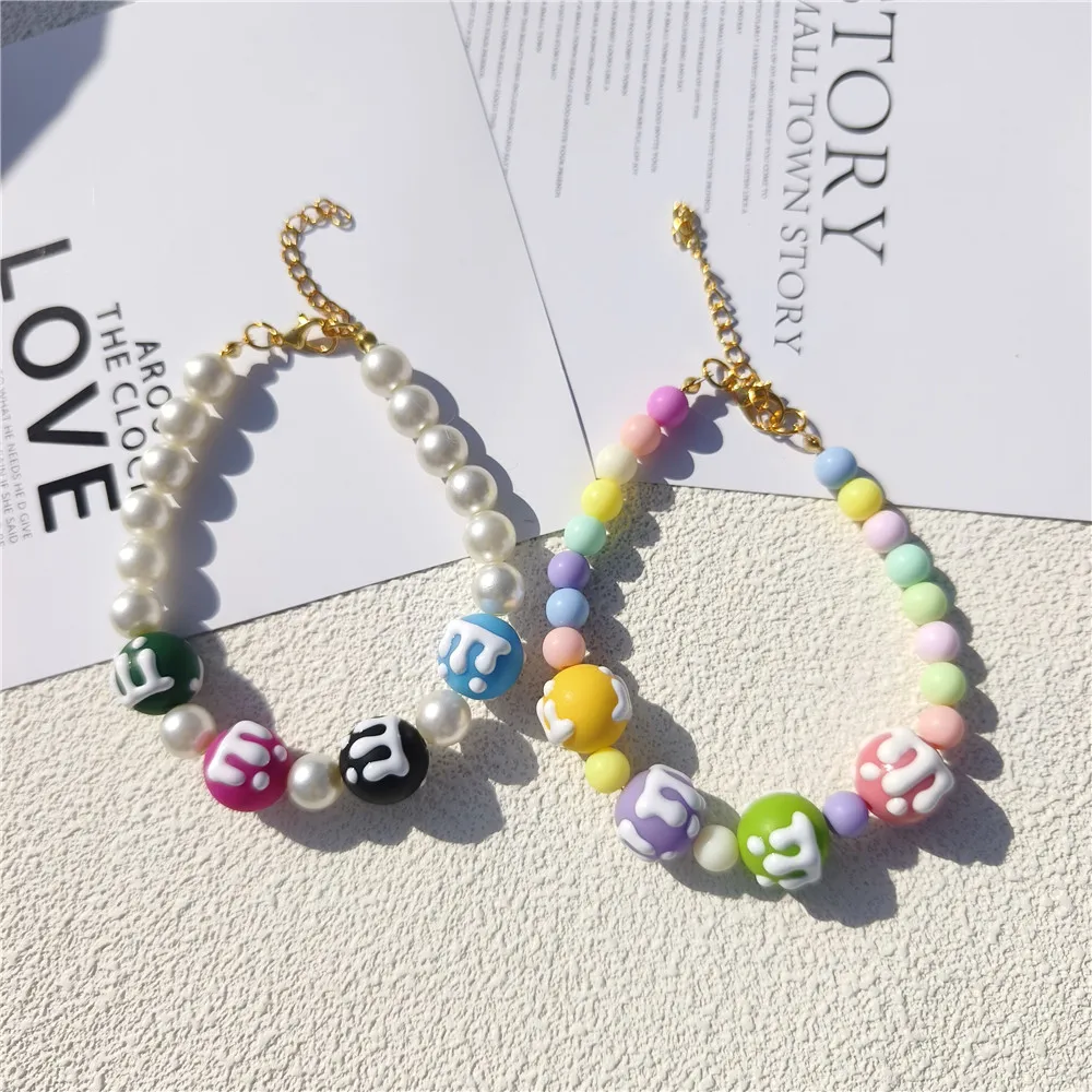 Colorful Pet Jewelry Cat Collar Cute Dog Necklace Pet Pearl Collar Christmas Beads Dog Grooming Accessories