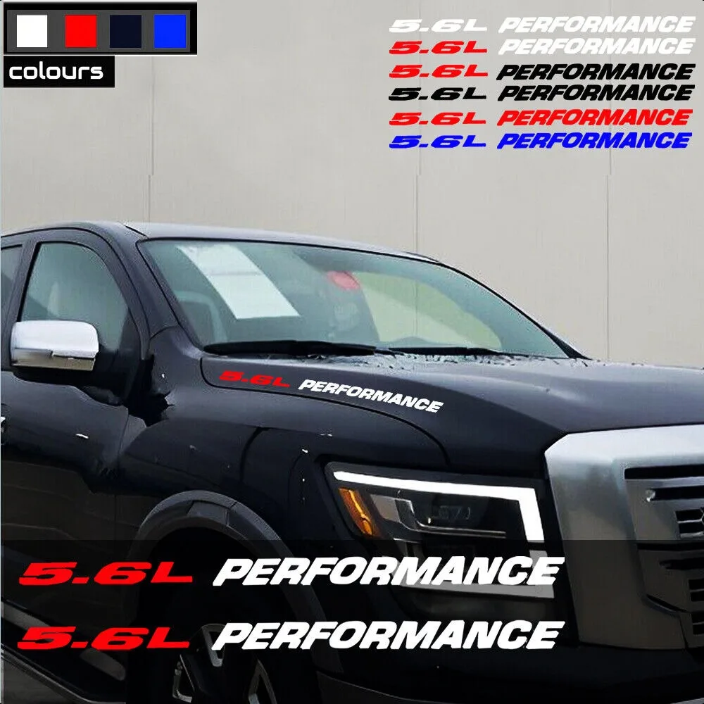 Exterior Accessories Car Stickers 5.6L PERFORMANCE Hood Decals Emblem for Nissan Titan Endurance Pro-4x Truck 2pcs