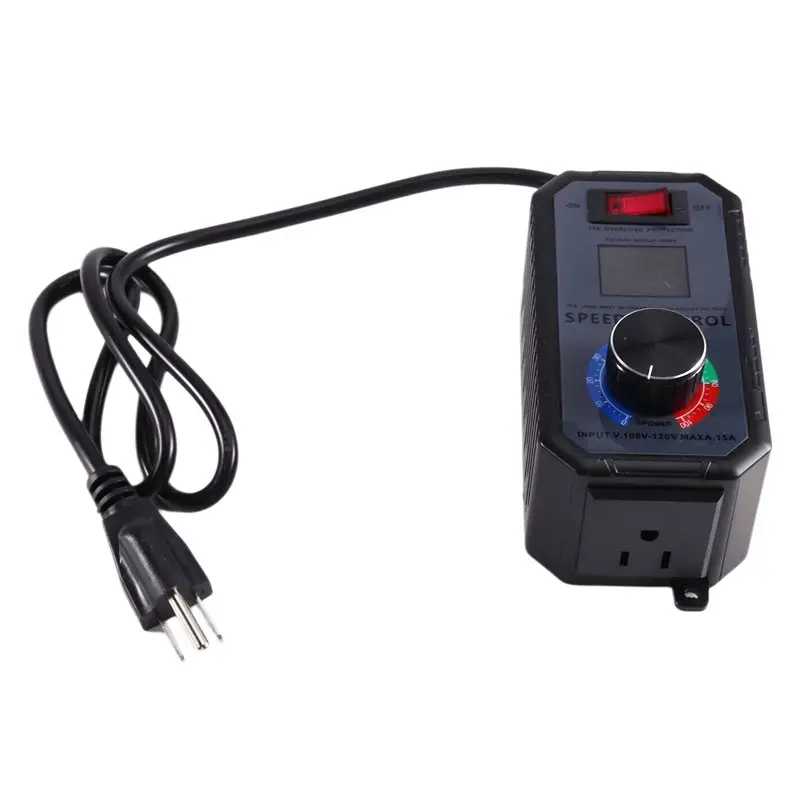 

Контроллер скорости двигателя LLCS-AC 100-120В 15А, регулятор переменной скорости с защитой от перегрузки и LED-дисплеем, вилка стандарта США