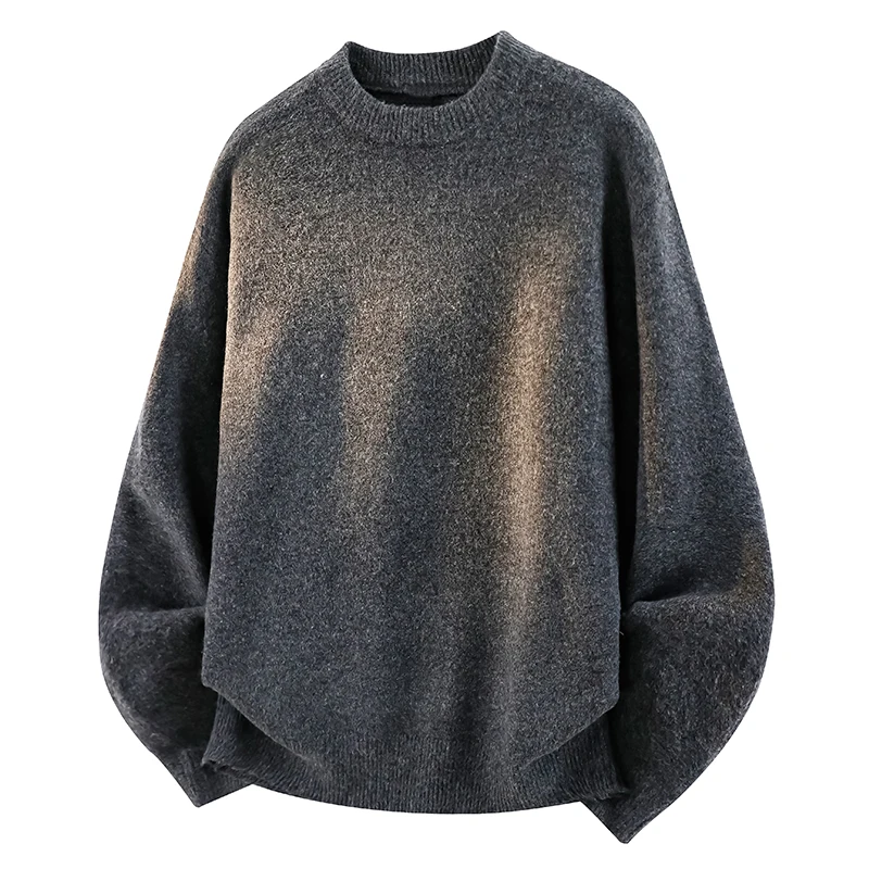 Nuovo pullover lavorato a maglia girocollo da uomo autunno inverno con pelliccia comoda e alla moda Top casual da esterno versatile e di alta qualità