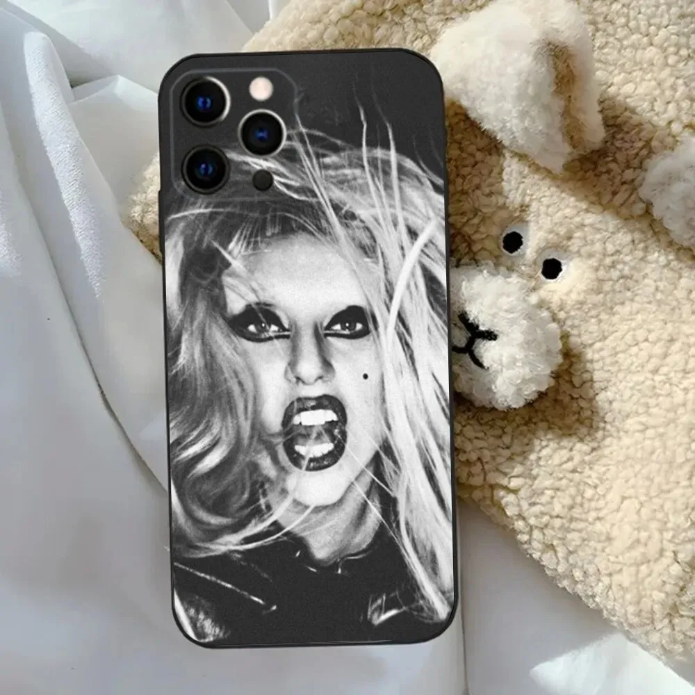 Singer L-Lady G-Gaga   Phone Case For Apple iPhone 15,14,13,12,11,Pro,X,XS,Max,XR,Plus,Mini Soft Black Cover