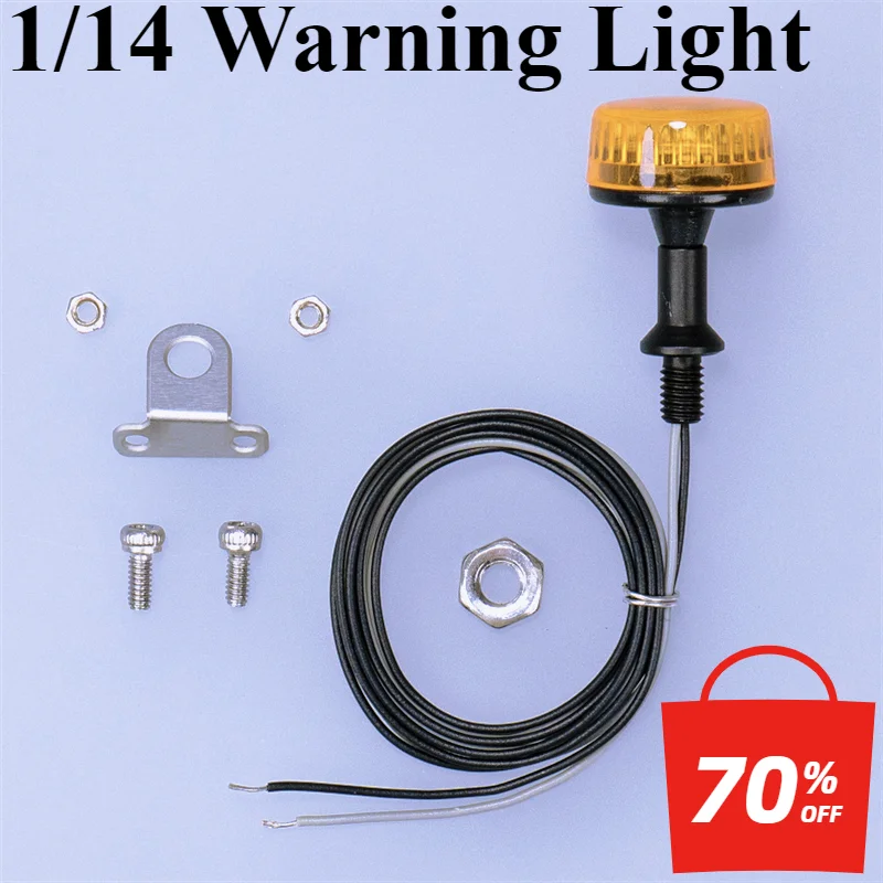 

1/14 Scale Warning Light for Tamiya RC Car Tractor Rotating Light Construction Truck Excavator Model 2RL-012 Upgrade Accessories