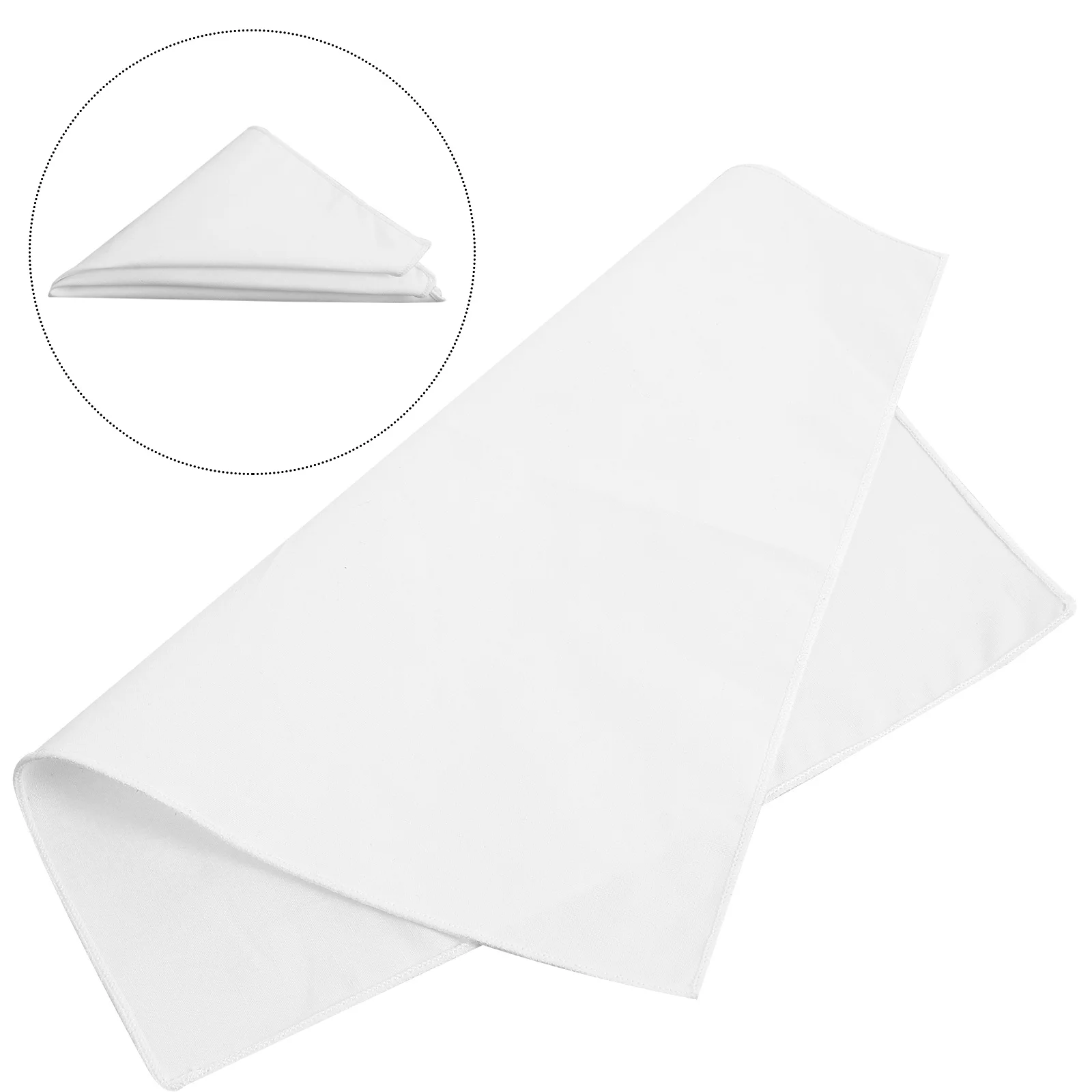 

1pc Men'S Cotton Handkerchief Square Pocket Towel White Lightweight Sweat-Absorbent Multi-Function Simple Elegant Design Travel
