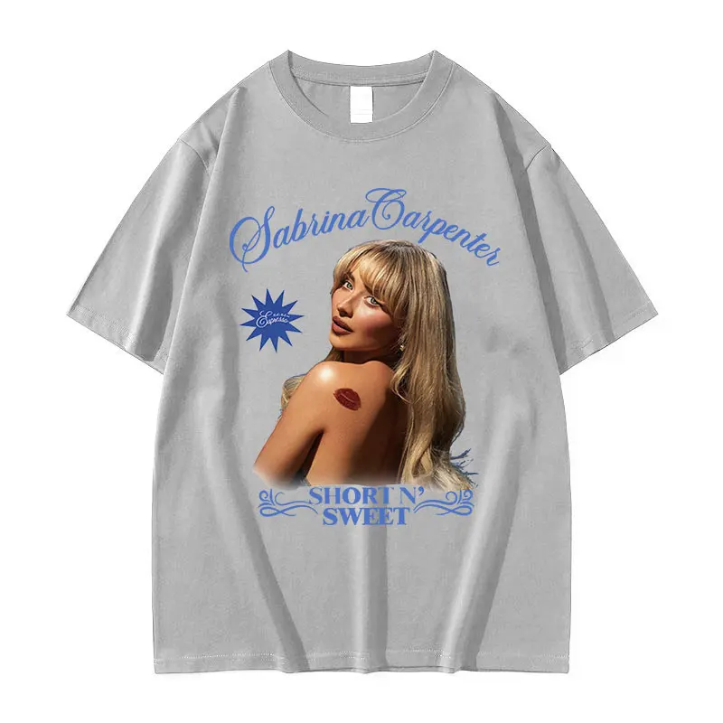 Sabrina Carpenter Short N Sweet 2024 New Album T Shirt Mężczyźni Kobiety Retro Estetyczne Modne T-shirty 100% Bawełna Oversize T-shirt