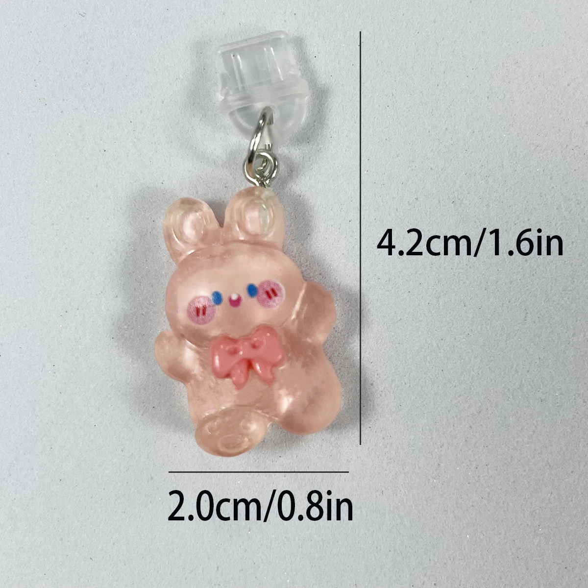 Happy Rabbit Cute Phone Dust Pendant Phone Case Decoration Dust Cap Suitable for iPhone/Samsung/Type-C Interface Universal