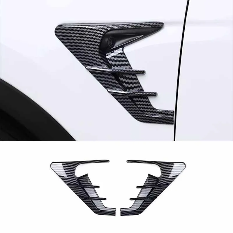 

Car Blade Side Marker Carbon Fiber Pattern Fender Trim StickerFor Tesla Model 3 Model Y Auto Accessories