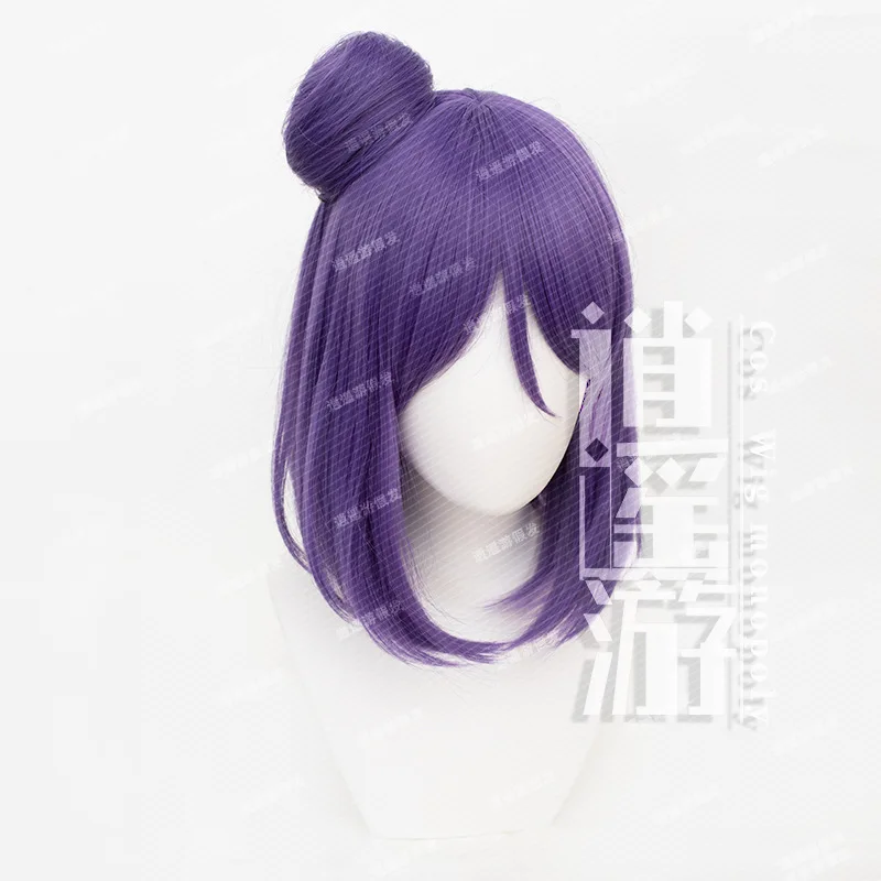 Anime Konan Cosplay Wig 35CM Purple Women Short Hair Heat-resistant Synthetic Wig Halloween Party Cosplay Konan Wigs+wig Cap