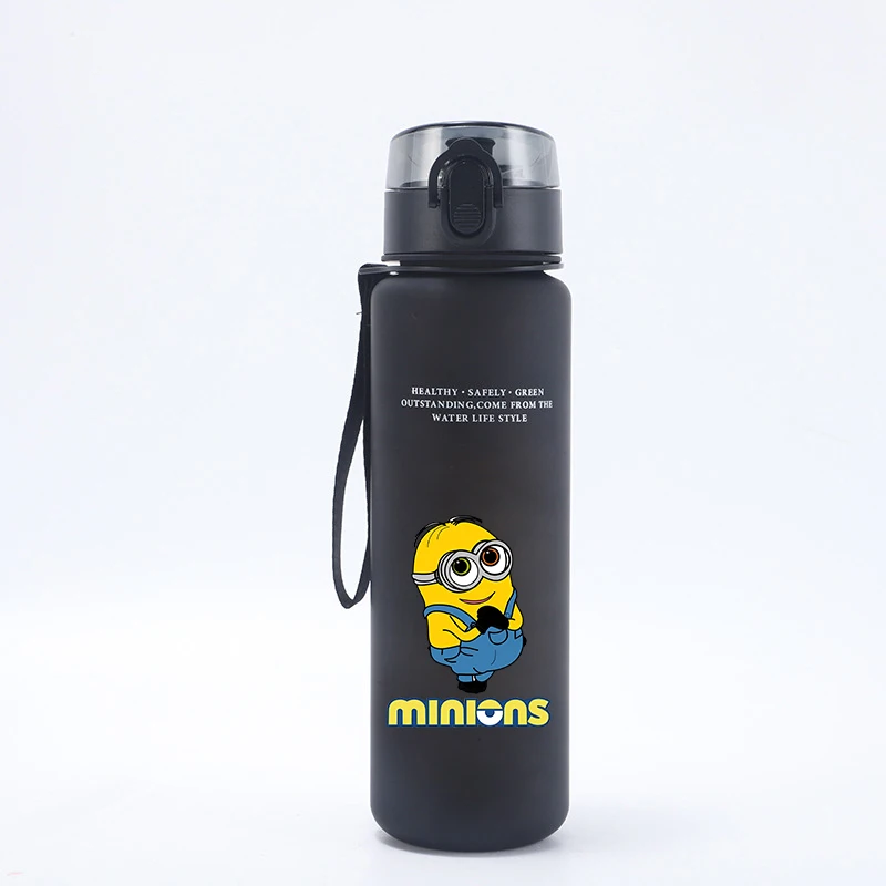 Bouteilles d'eau Minionses de grande capacité 650 ml, gourdes de sport anti-fuite pour voyage en extérieur, cadeau d'anniversaire