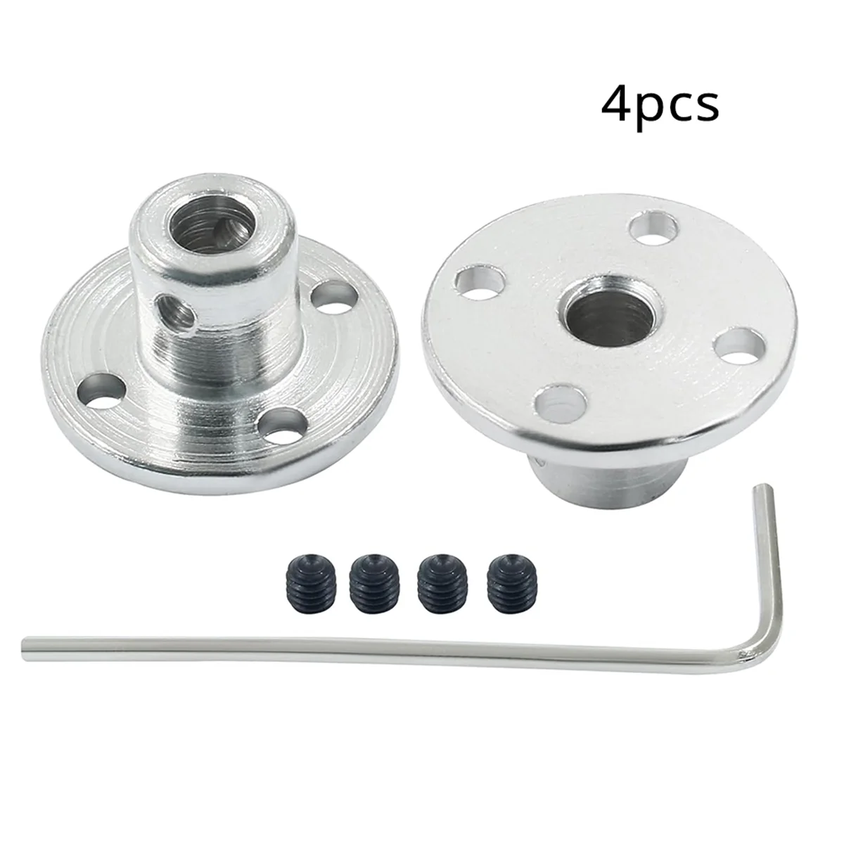 

A002 4 Pcs 5mm Metal Flange Shaft Coupling Rigid Flange Coupling Motors Guide Shaft Bearing