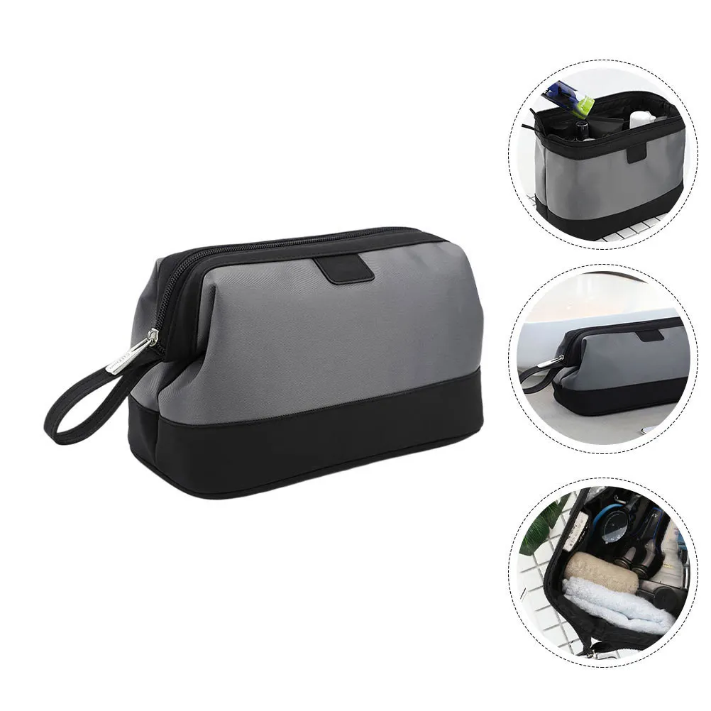 1Pcs High-Density Waterproof Nylon Toiletry Bag Spacious Storage Pouch with Zipper for Travel Business Trip Outdoor