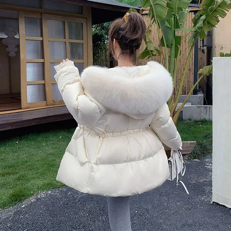 

2025 Winter Fashion Women's Down Cotton Jacket Commuter High Street Hooded Loose Jacket