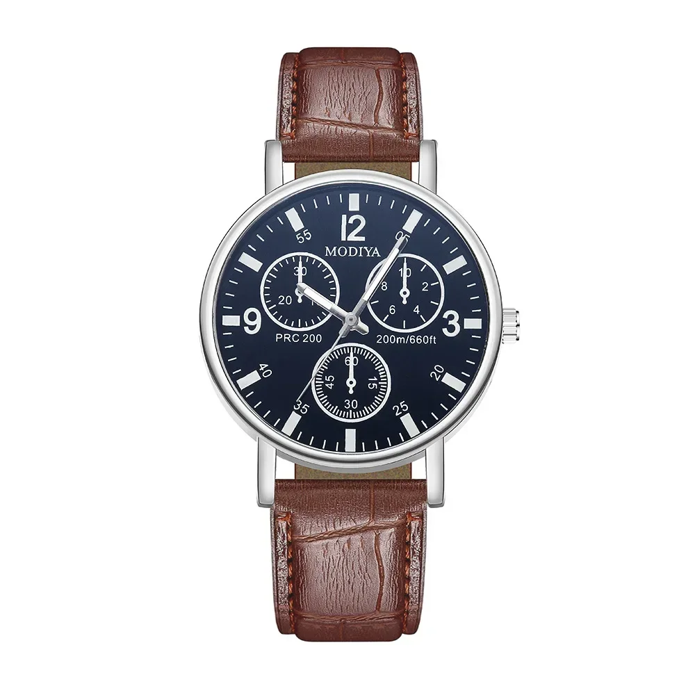 

Man Watch Simple Business Casual Chronograph Round Dial Men's Wristwatch Leather Quartz Watches Casual Clock Reloj Hombre