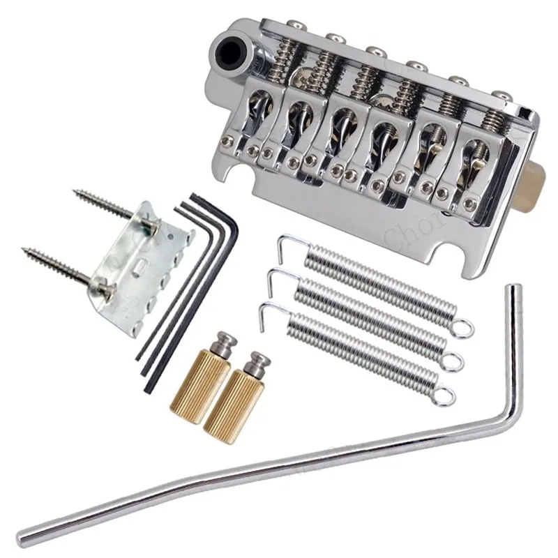 

Набор электрогитары, двойной мост-качалка, шнурковая пластина, система вибрато, прямая вставная ручка, часть музыкального инструмента